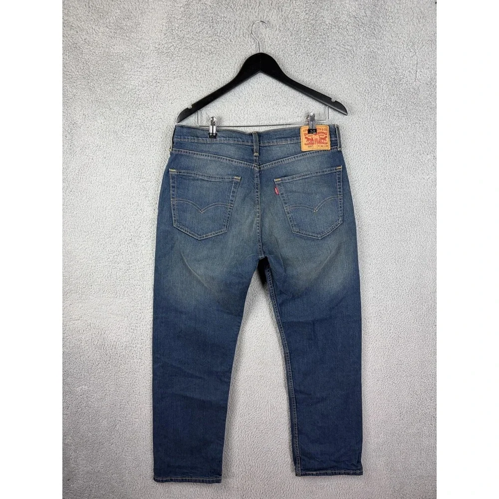 Levis 505 Jeans Mens 36x29 Blue Medium Wash Regular Fit Straight Denim Pants Men